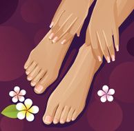 French manicure and pedicure
