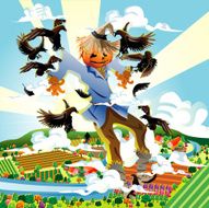 Scarecrow Flying with Crow