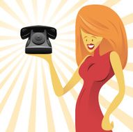 Girl holding a telephone
