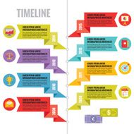 Infographic Vector Concept in Flat Design Style - Timeline Template N3