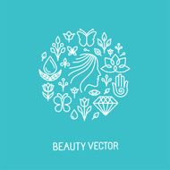 Vector beauty and spa line logo sign