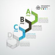 Modern business step origami style options banner N63