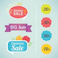 Set of seasonal sale labels