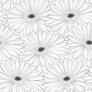 Beautiful monochrome black and white seamless background with flowers N21