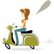 Beautiful Cool Girl Riding A Motorcycle