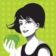 Woman with apple