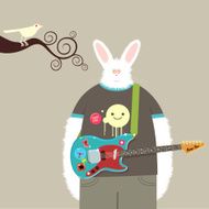 Bird and bunny character illustration