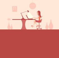 female home commuter (vector &amp; 300dpi jpg)