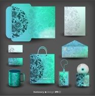 Stationery design with floral motif