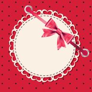 Vector greeting card with frame and bow N16
