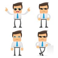 Set Of Funny Cartoon Manager N18