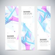 Vector vertical banners set with polygonal shapes circles lines triangles N4