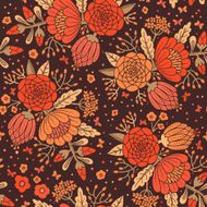 Seamless vintage pattern with decorative flowers N20