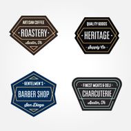 Set of retro badge logo design templates N2