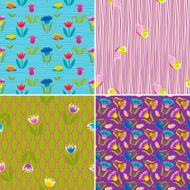 Set of Summer Floral Patterns N2