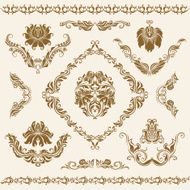 Set of vector damask ornaments N41