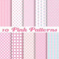 Pink different vector seamless patterns