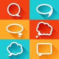 Set of speech bubbles in flat design style