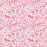 Cosmetic Body Care - seamless vector background N2