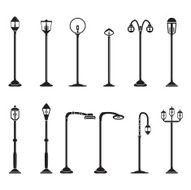 Street lights and lamps set