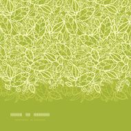 Green lace leaves horizontal seamless pattern background