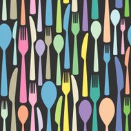 seamless cutlery themed colorful pattern