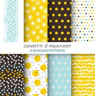 8 Seamless Patterns - Confetti and Polka Dot