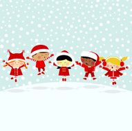 Kids in the snow Multicultural N2