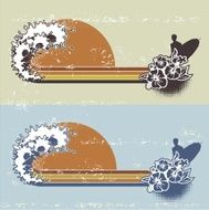 vintage surf motif