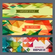 Hipster horizontal banners in retro style N4