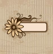 Old paper with flower