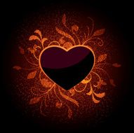 Floral abstract with heart N4