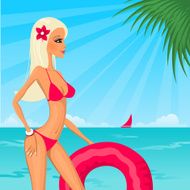 Pretty blond girl on a beach