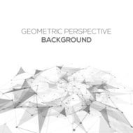 Abstract polygonal perspective low poly background with connecting dots N3