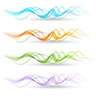 Set of vector color curve lines design element N29