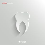 Tooth icon - vector white app button