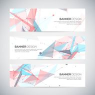 Vector banners set with polygonal abstract shapes circles lines triangles N4