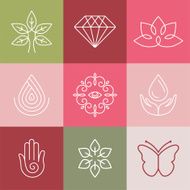 Vector beauty and spa line logos