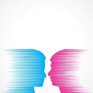 Abstract male and female face