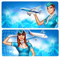 Two Stewardess pin up