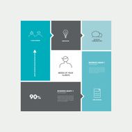 Square template diagram Flat vector tab N7