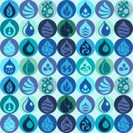 Seamless pattern with water icons in flat design style N4
