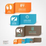 Modern business paper cut infographics element