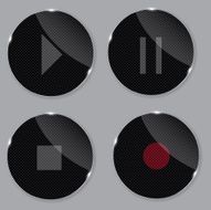 Set of Media Glass Icons Vector Illustration N2