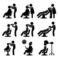 Barber Hair Salon Hairdresser Pictogram N2