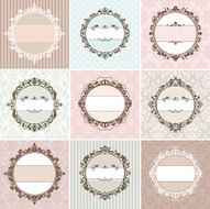 set of vintage floral frame