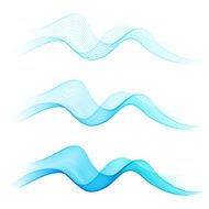 Set of blue smoke wave