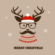 Christmas hipster deer