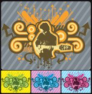 Retro style guitarist