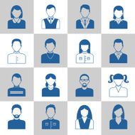 Avatar monochrome icons set